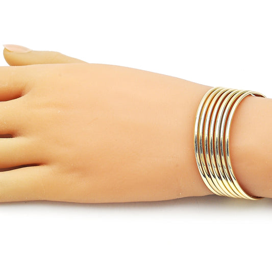 Oro Laminado Semanario Bangle, Gold Filled Style Polished, Golden Finish