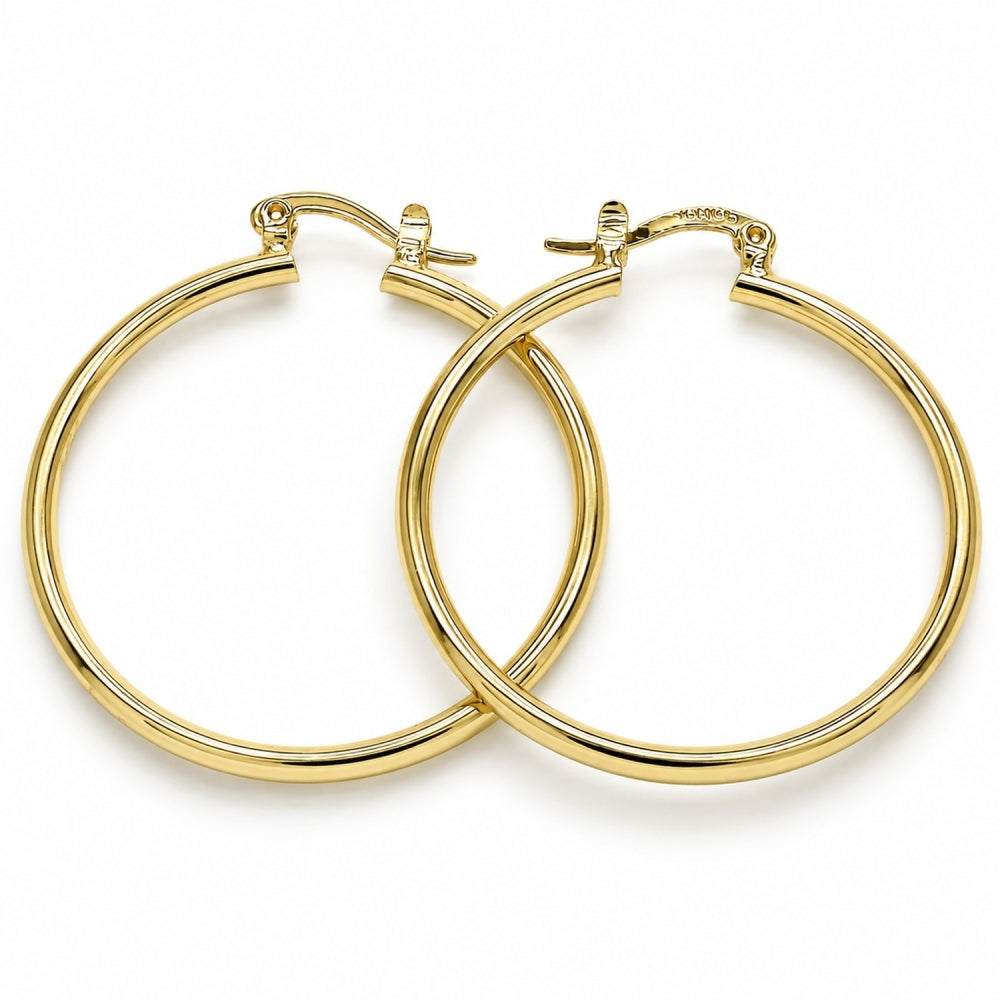 Oro Laminado Medium Hoop, Gold Filled Style Polished, Golden Finish