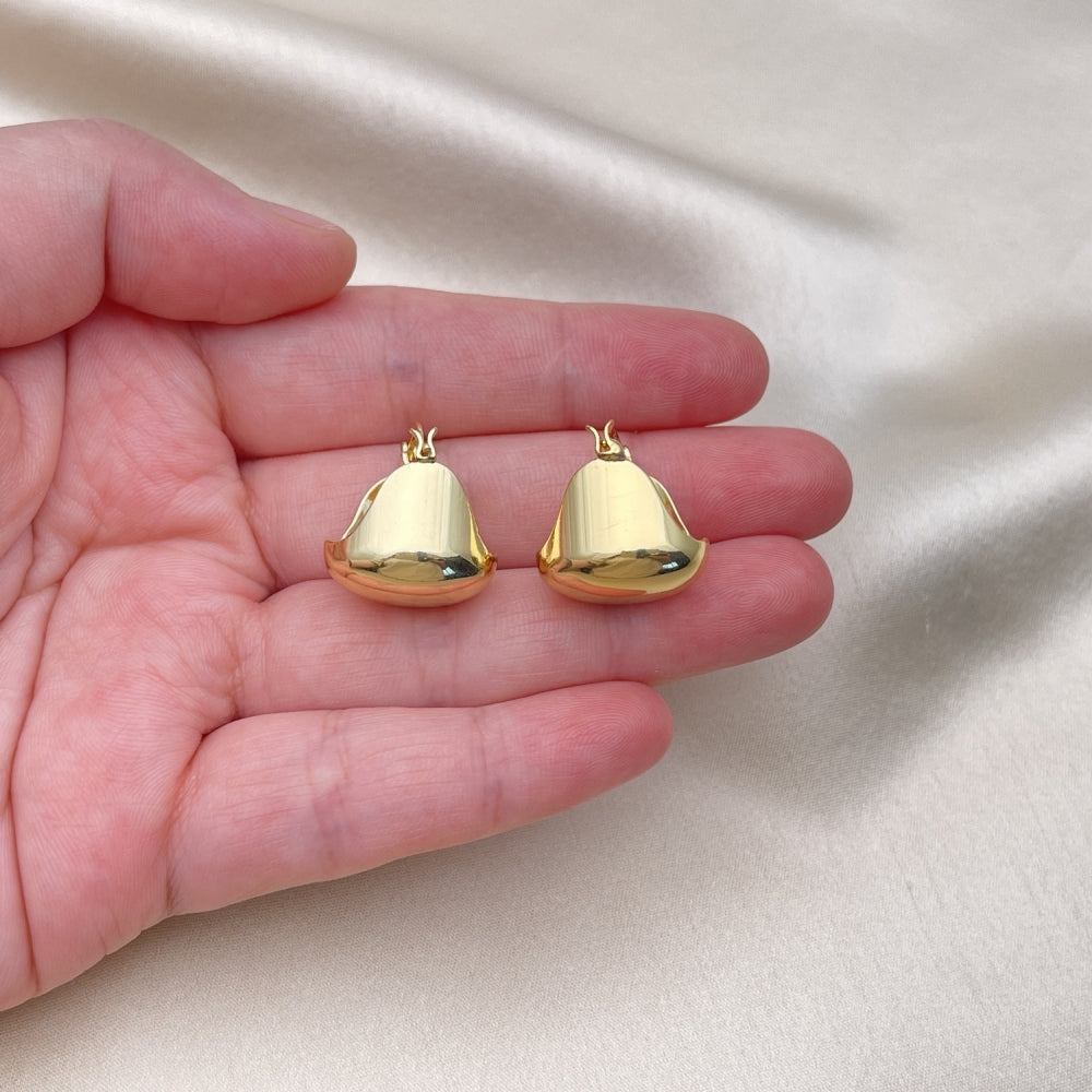 Small & Thick Hoop Earrings Handmade in Gold Filled Style Jewelry - Very Light Weight Jewelry Piece - Gold Filled Hoops 02.122.0119.15