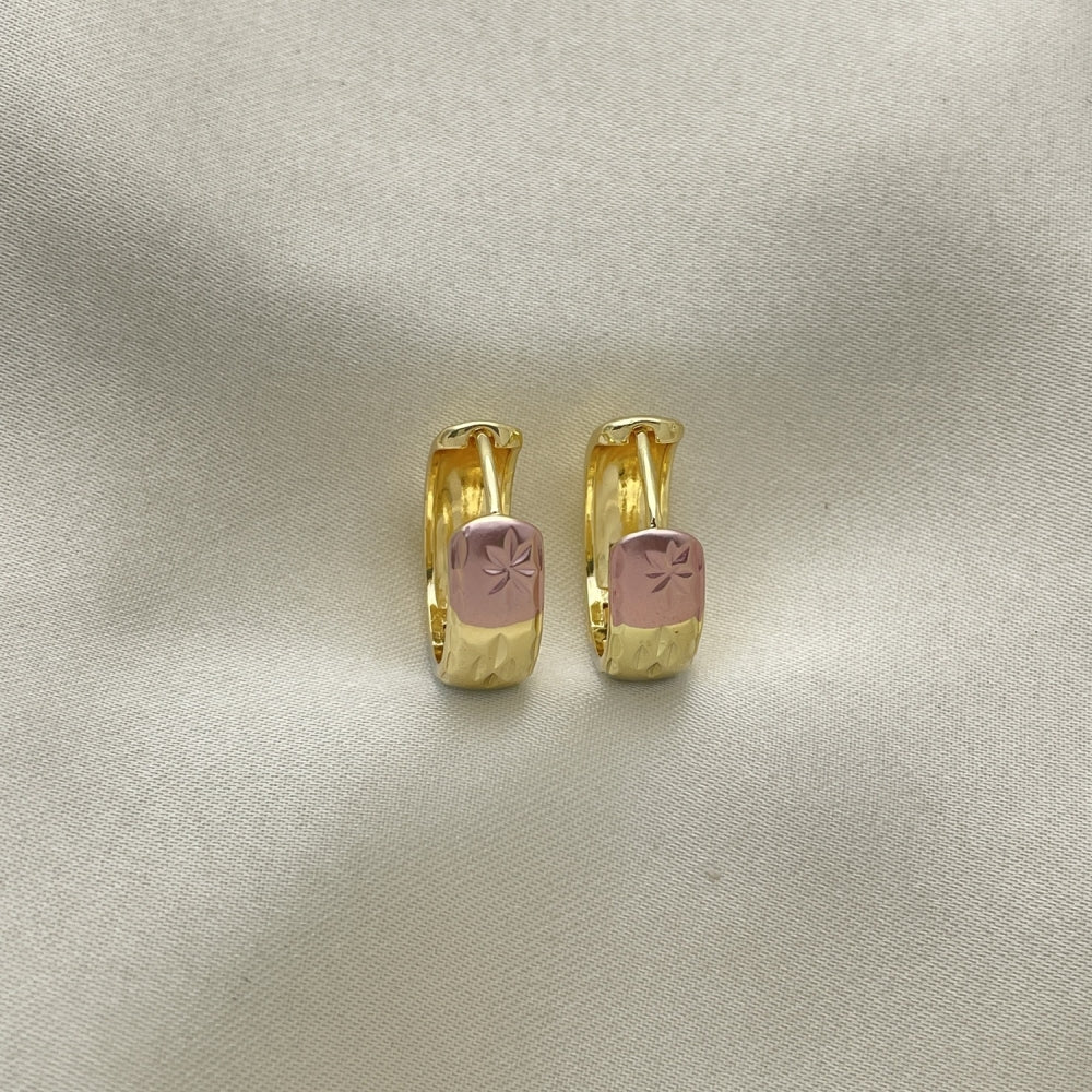 Tritone 15mm Small Hoop Earrings Handmade in Gold Filled Style - Tricolor Excelent Jewelry Gift - Very Light Weight Jewelry Piece - Gold Filled Hoops 02.102.0074.15