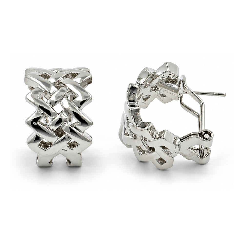 White Gold Filled Stud Earring, Polished, Rhodium Finish