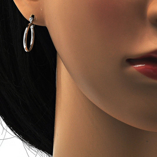 Rhodium Gold Filled Small Hoop, Polished, Rhodium Finish