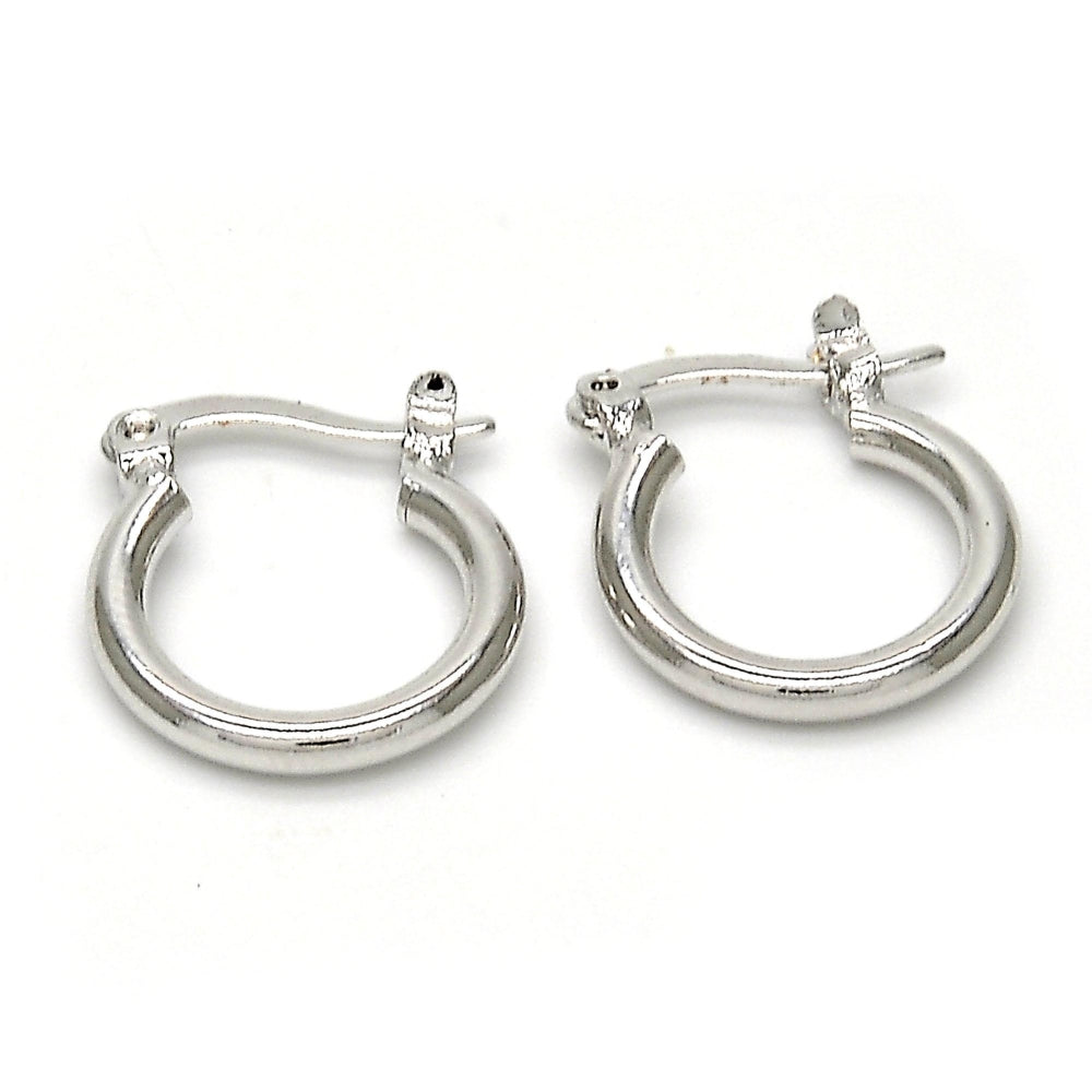 Rhodium Gold Filled Children Hoop, Polished, Rhodium Finish