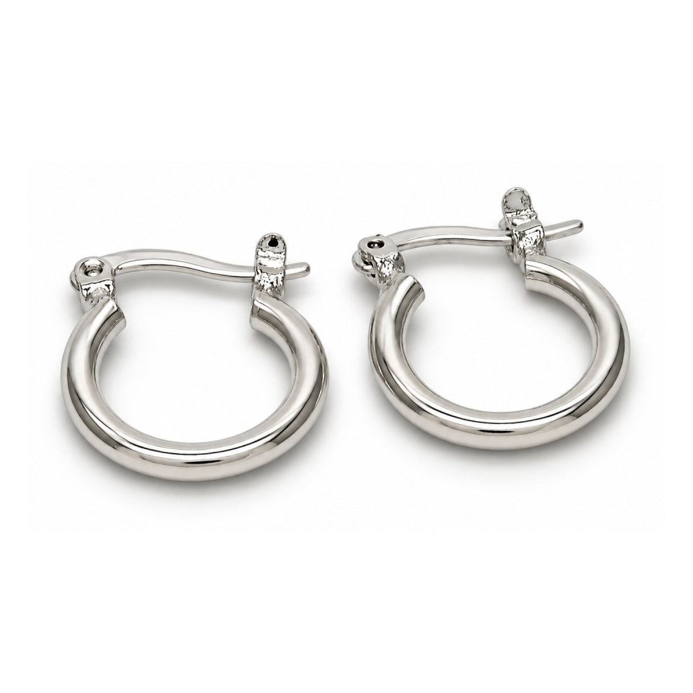 White Gold Filled Children Hoop, Polished, Rhodium Finish