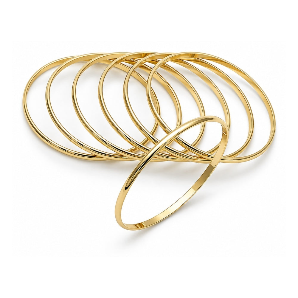 Oro Laminado Semanario Bangle, Gold Filled Style Polished, Golden Finish