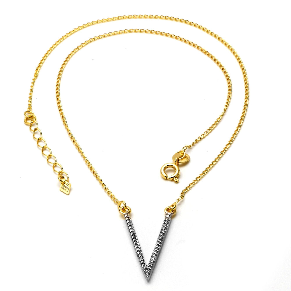 Oro Laminado Pendant Necklace, Gold Filled Style Matte Finish, Two Tone