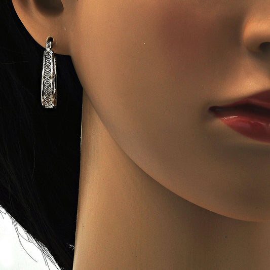 Rhodium Gold Filled Small Hoop, Polished, Rhodium Finish