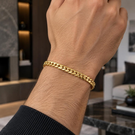 Gold Plated Basic Bracelet, Polished, Golden Finish