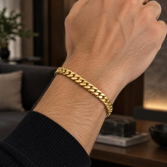 Gold Plated Basic Bracelet, Polished, Golden Finish