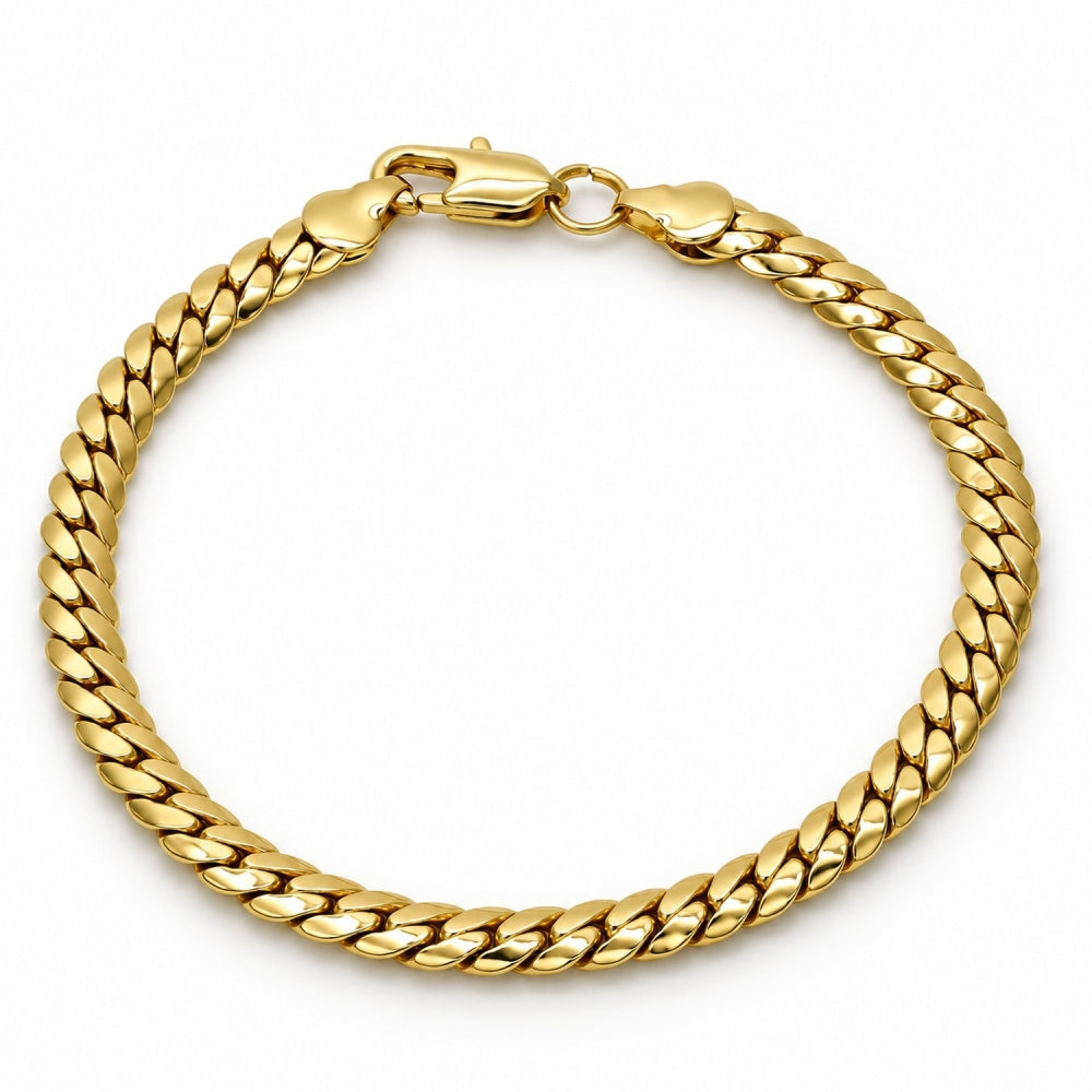 Gold Plated Basic Bracelet, Polished, Golden Finish