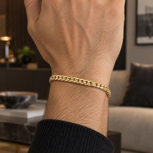 Gold Plated Basic Bracelet, Polished, Golden Finish