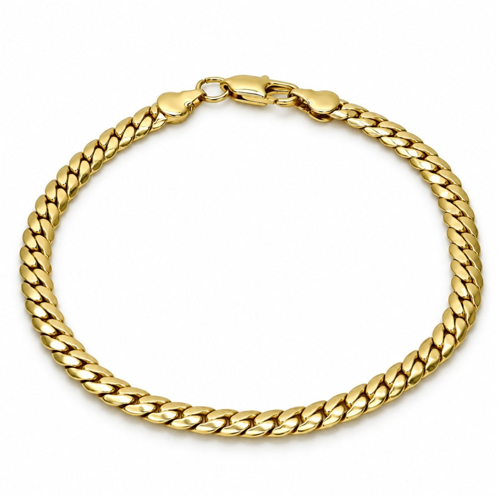Gold Plated Basic Bracelet, Polished, Golden Finish