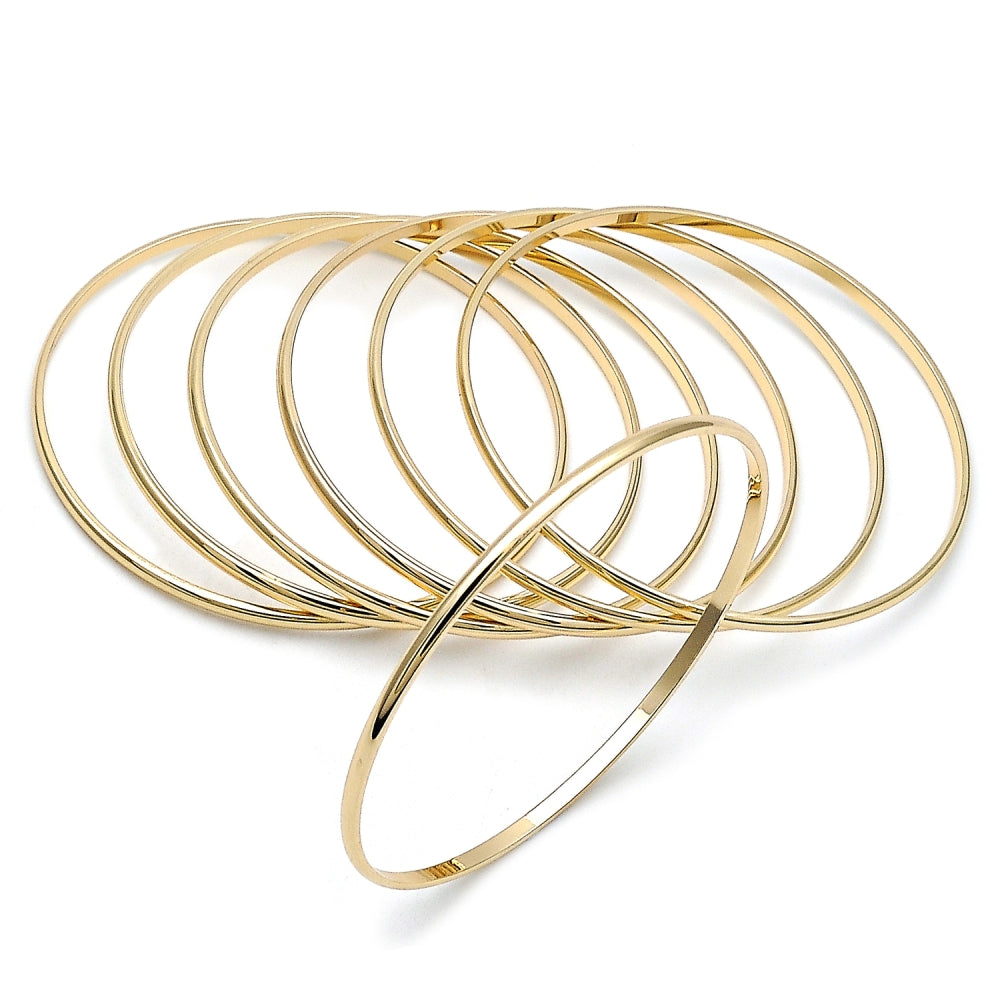 Oro Laminado Semanario Bangle, Gold Filled Style Polished, Golden Finish