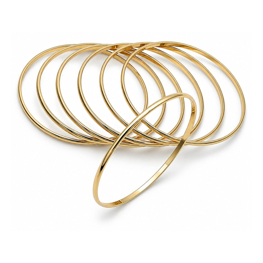 Oro Laminado Semanario Bangle, Gold Filled Style Polished, Golden Finish