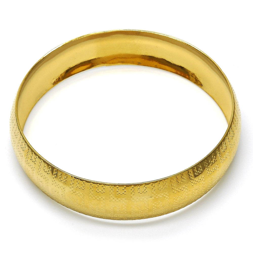 Oro Laminado Individual Bangle, Gold Filled Style Diamond Cutting Finish, Golden Finish
