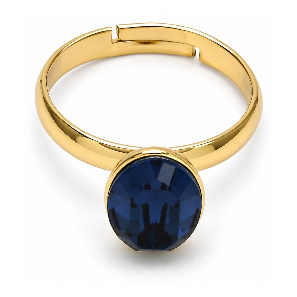 Oro Laminado Multi Stone Ring, Gold Filled Style with Montana Swarovski Crystals, Polished, Golden Finish