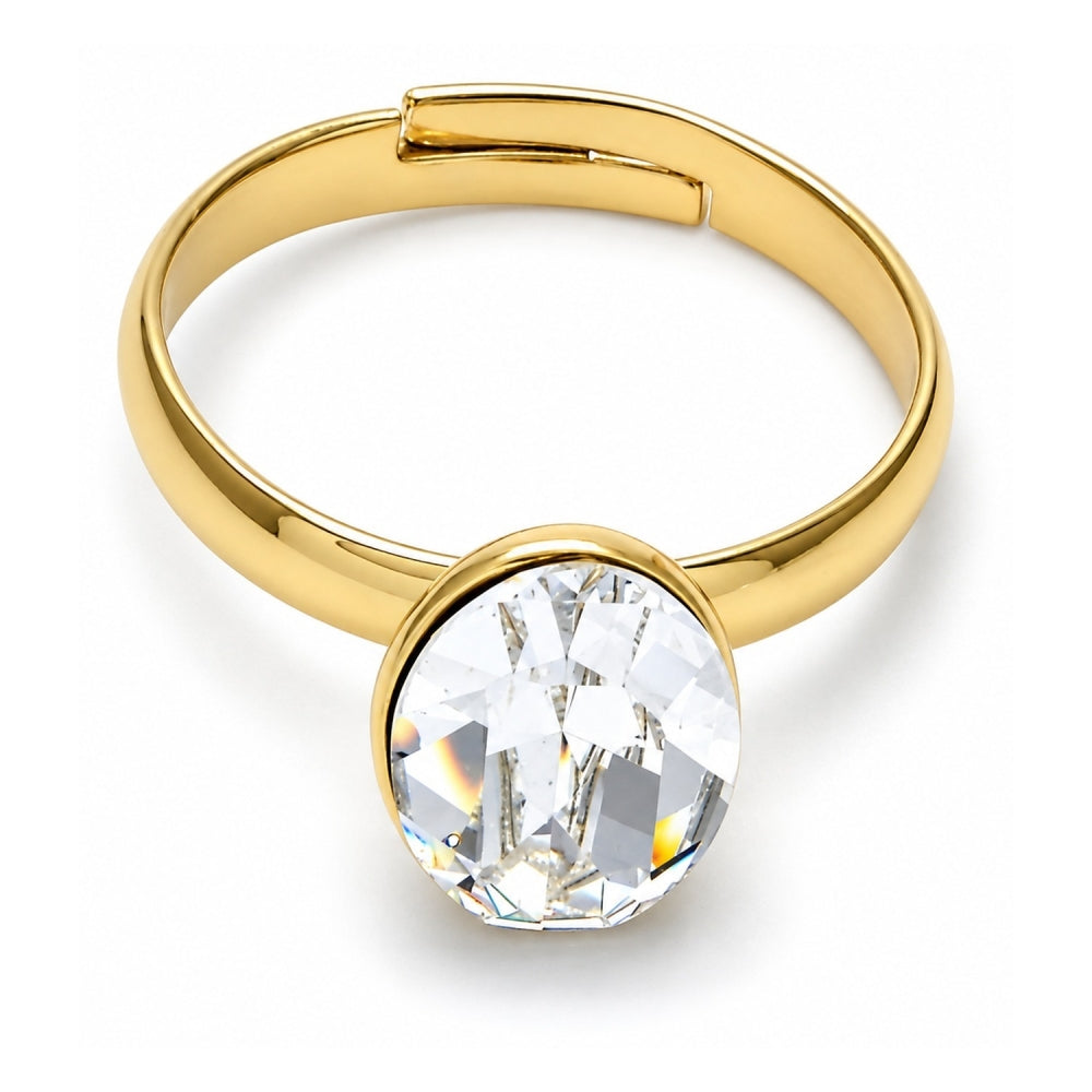 Oro Laminado Multi Stone Ring, Gold Filled Style with Crystal Swarovski Crystals, Polished, Golden Finish