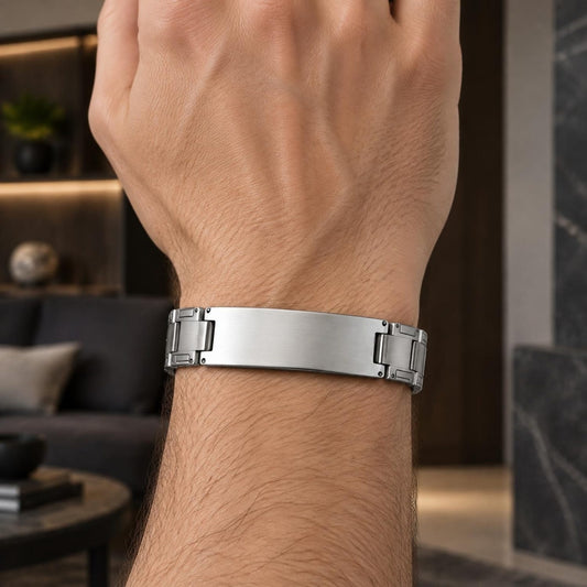 Stainless Steel Solid Bracelet, Polished, Steel Finish