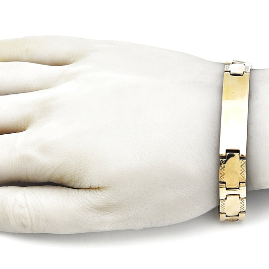 Stainless Steel Solid Bracelet, Polished, Golden Finish