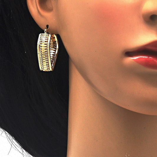 Oro Laminado Small Hoop, Gold Filled Style Matte Finish, Golden Finish