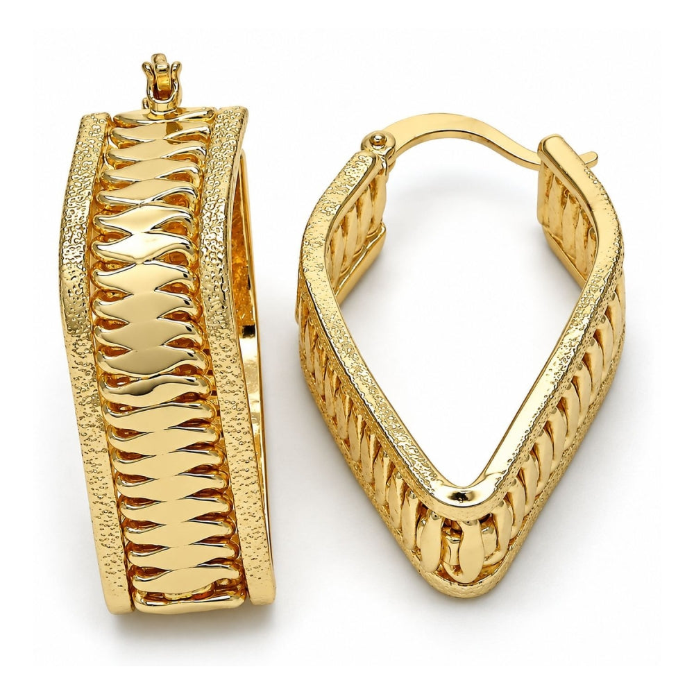 Oro Laminado Small Hoop, Gold Filled Style Matte Finish, Golden Finish