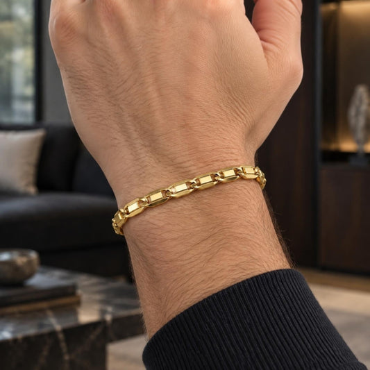 Oro Laminado Basic Bracelet, Gold Filled Style Polished, Golden Finish