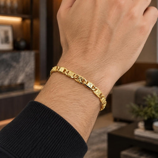 Oro Laminado Basic Bracelet, Gold Filled Style Polished, Golden Finish