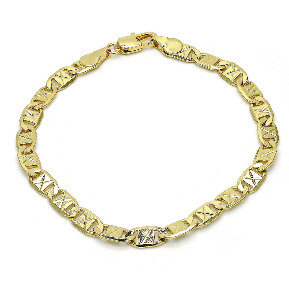 Oro Laminado Basic Bracelet, Gold Filled Style Polished, Golden Finish