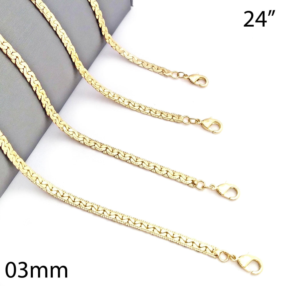 Oro Laminado Basic Necklace, Gold Filled Style Polished, Golden Finish
