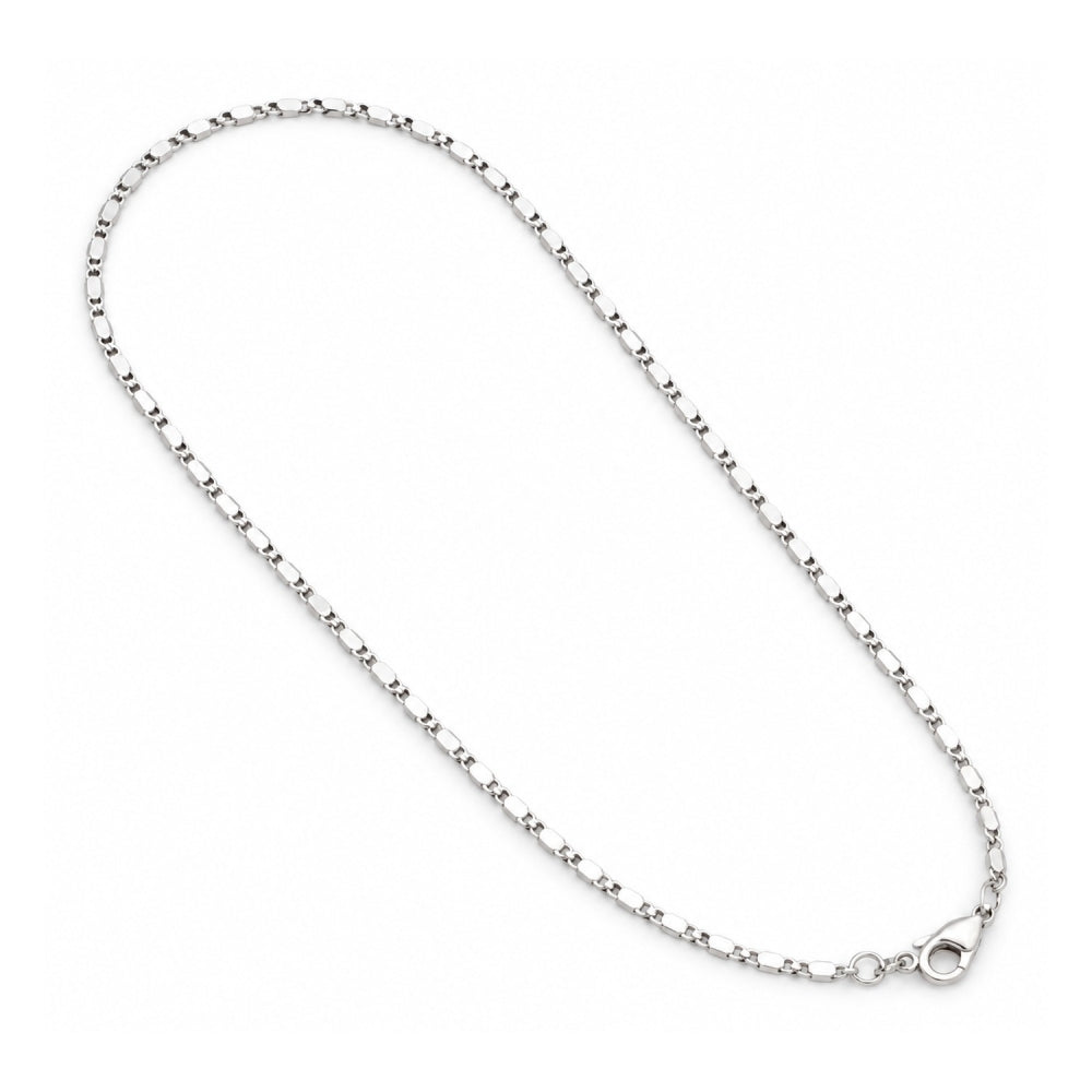 White Gold Filled Basic Necklace, Polished, Rhodium Finish