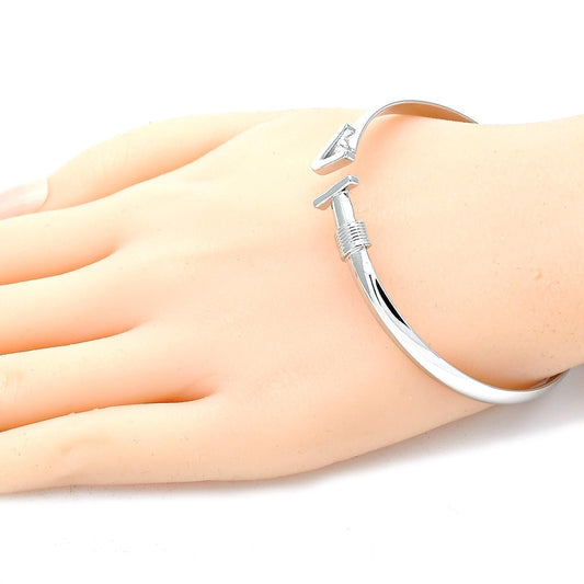 Rhodium Gold Filled Individual Bangle, Polished, Rhodium Finish