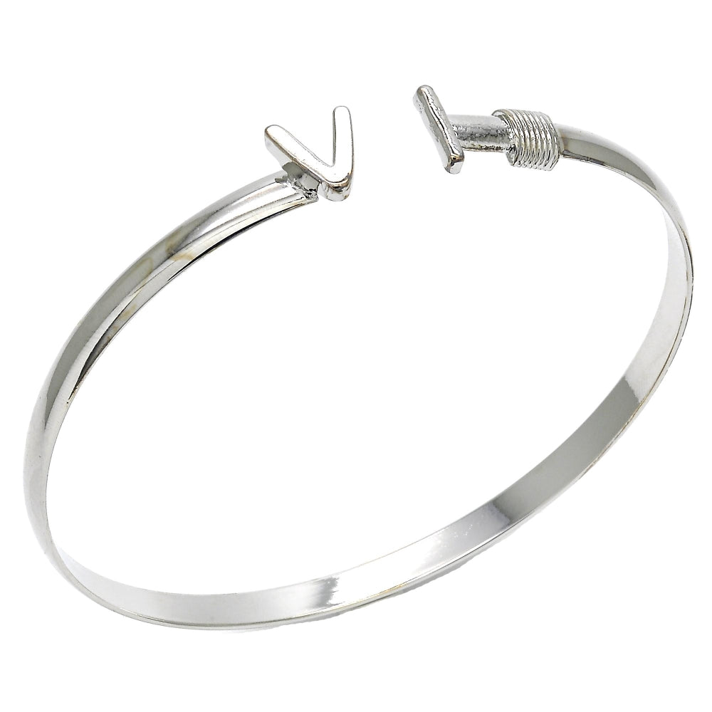 Rhodium Gold Filled Individual Bangle, Polished, Rhodium Finish