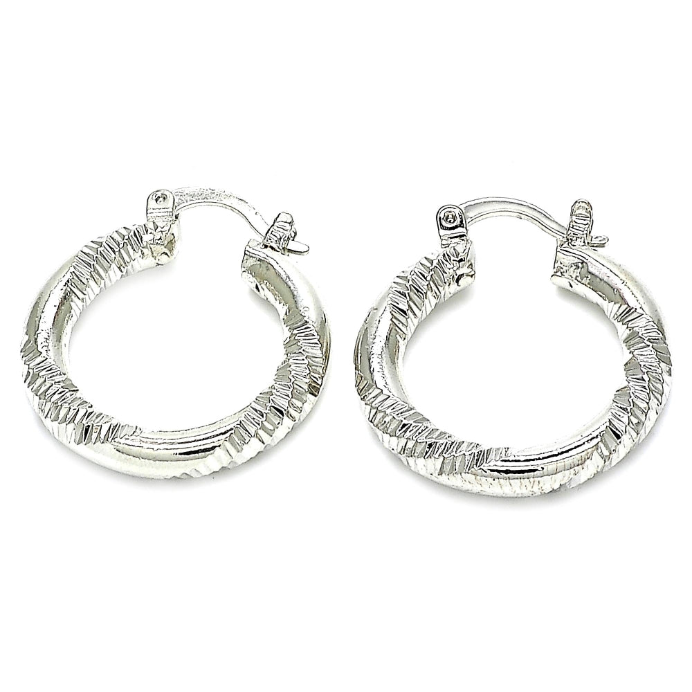 Rhodium Gold Filled Small Hoop, Polished, Rhodium Finish