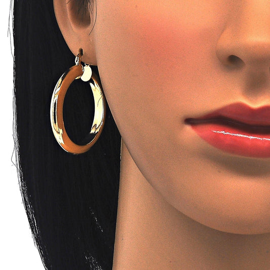 Oro Laminado Medium Hoop, Gold Filled Style Polished, Golden Finish