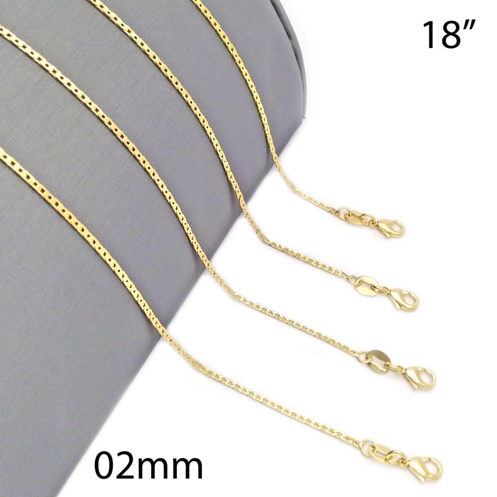 Oro Laminado Basic Necklace, Gold Filled Style Curb Design, Polished, Golden Finish