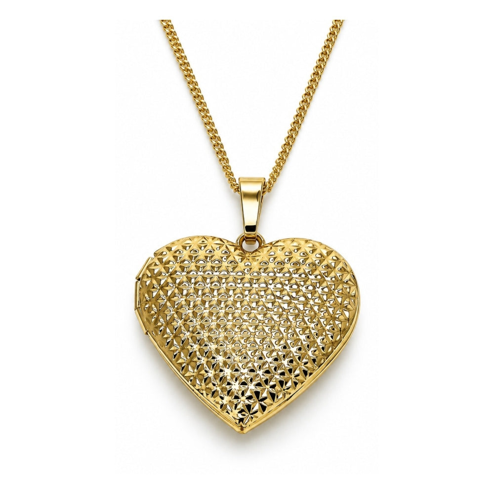 Oro Laminado Pendant Necklace, Gold Filled Style Heart Design, Polished, Golden Finish