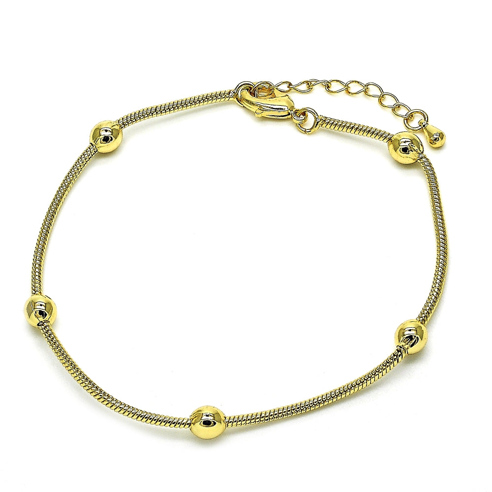 Oro Laminado Fancy Bracelet, Gold Filled Style Polished, Golden Finish