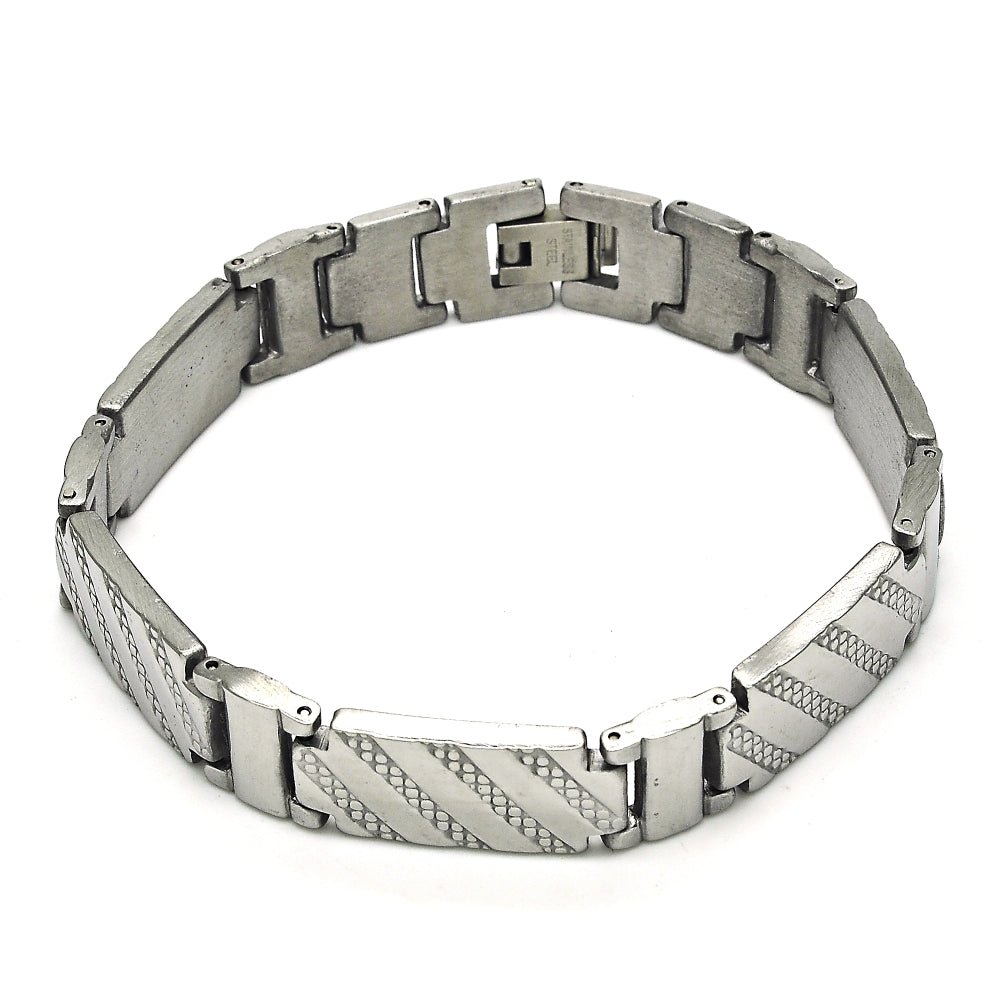 Stainless Steel Solid Bracelet, Polished, Steel Finish