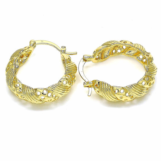Oro Laminado Medium Hoop, Gold Filled Style Polished, Golden Finish