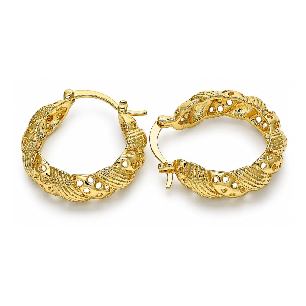 Oro Laminado Medium Hoop, Gold Filled Style Polished, Golden Finish