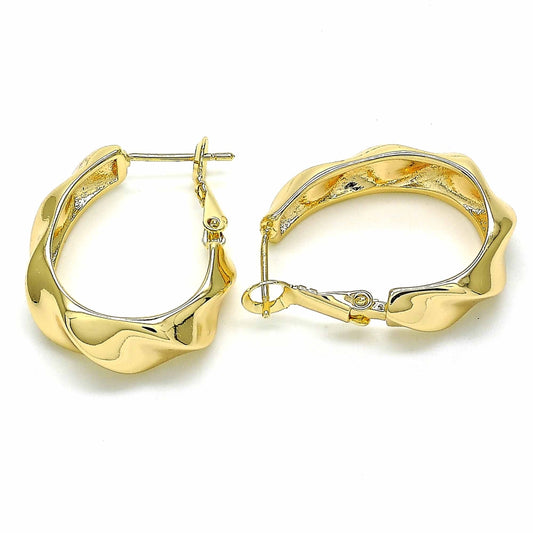 Oro Laminado Huggie Hoop, Gold Filled Style Polished, Golden Finish