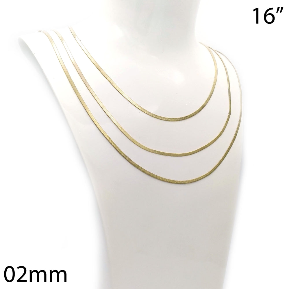 Oro Laminado Basic Necklace, Gold Filled Style Herringbone Design, Polished, Golden Finish
