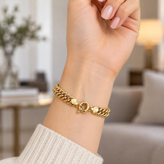 Oro Laminado Basic Bracelet, Gold Filled Style Polished, Golden Finish