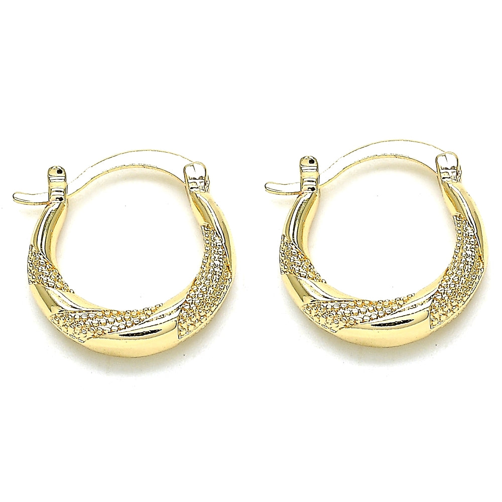 Oro Laminado Small Hoop, Gold Filled Style Polished, Golden Finish