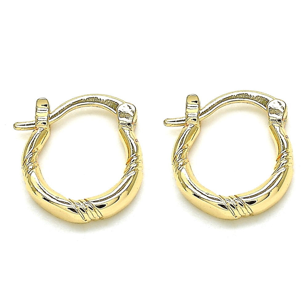 Oro Laminado Small Hoop, Gold Filled Style Polished, Golden Finish