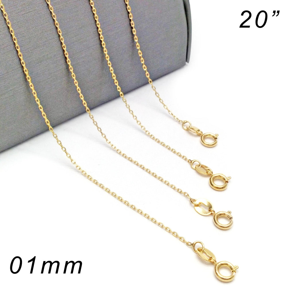 Oro Laminado Basic Necklace, Gold Filled Style Rolo Design, Polished, Golden Finish