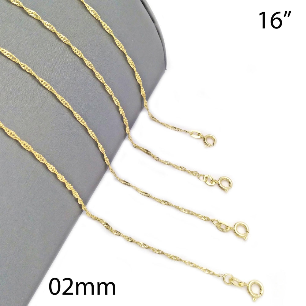 Oro Laminado Basic Necklace, Gold Filled Style Singapore Design, Polished, Golden Finish