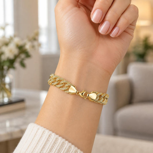 Oro Laminado Basic Bracelet, Gold Filled Style Polished, Golden Finish