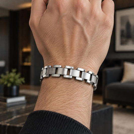 Stainless Steel Solid Bracelet, Polished, Steel Finish