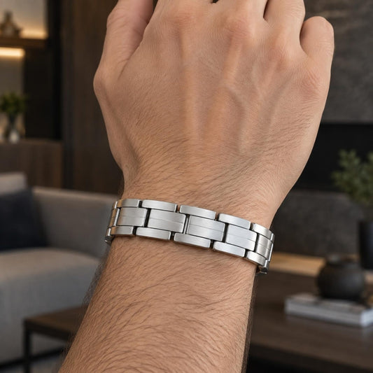 Stainless Steel Solid Bracelet, Polished, Steel Finish